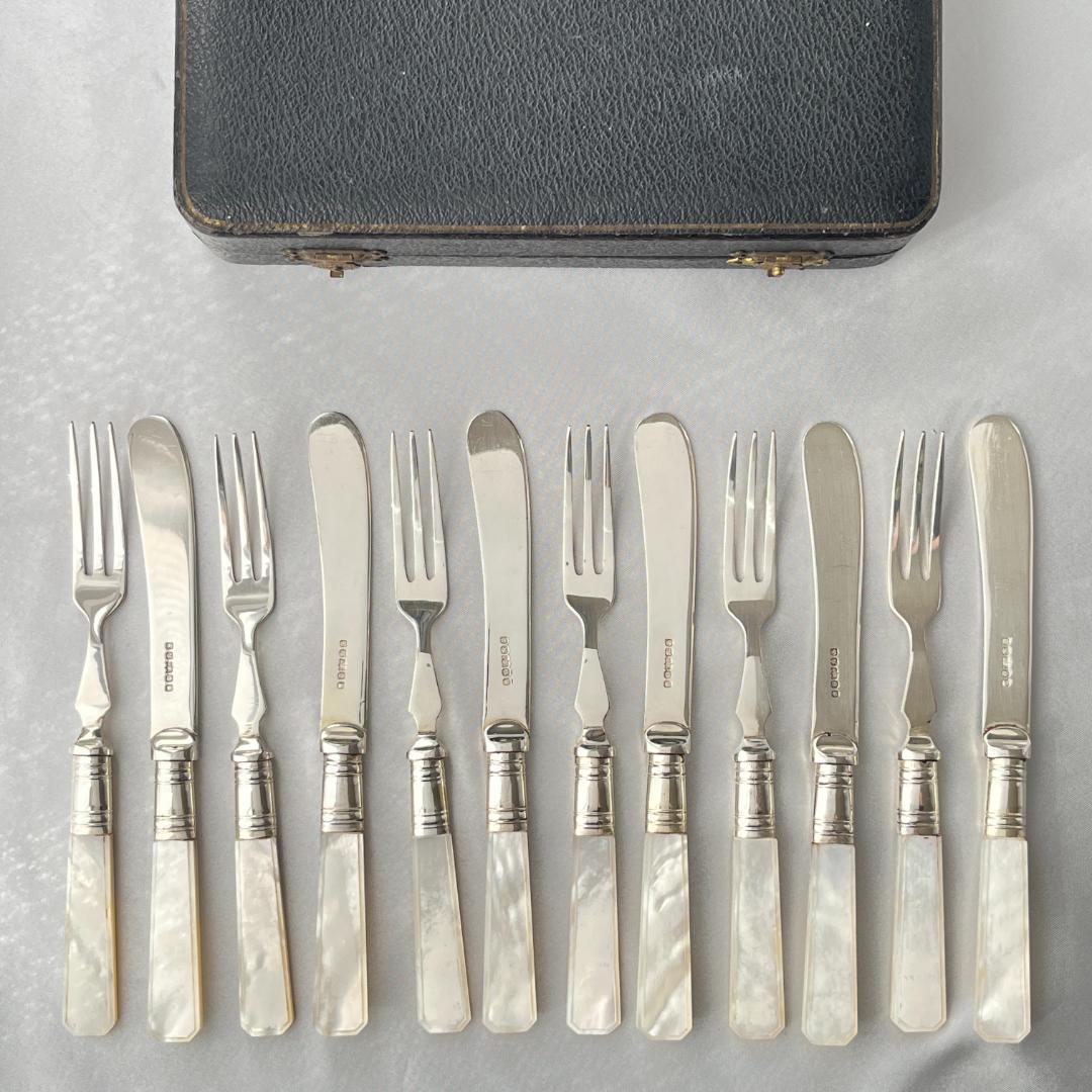 【I S Greenberg】【白蝶貝】デザート / フルーツセット ケース