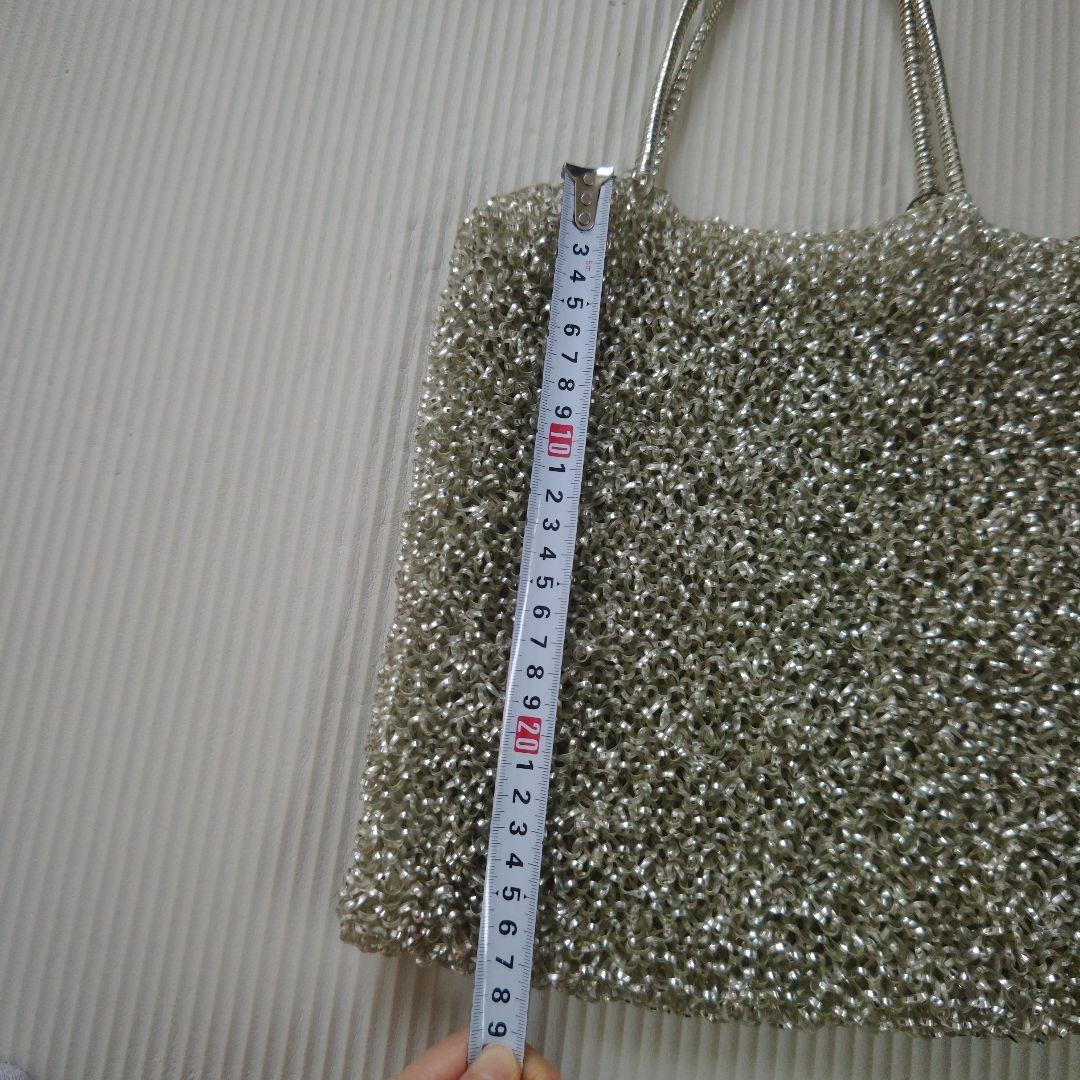 アンテプリマ　シルバー　ハンドバッグ　ワイヤーバッグ　スクエア