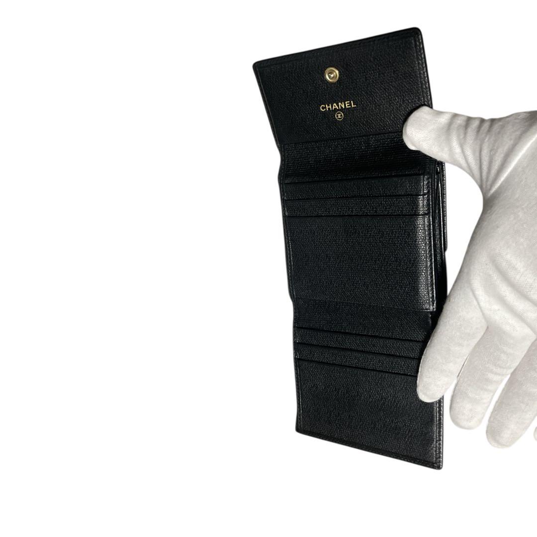 専用 CHANEL コンパクトウォレット ブラック　黒　ココボタン
