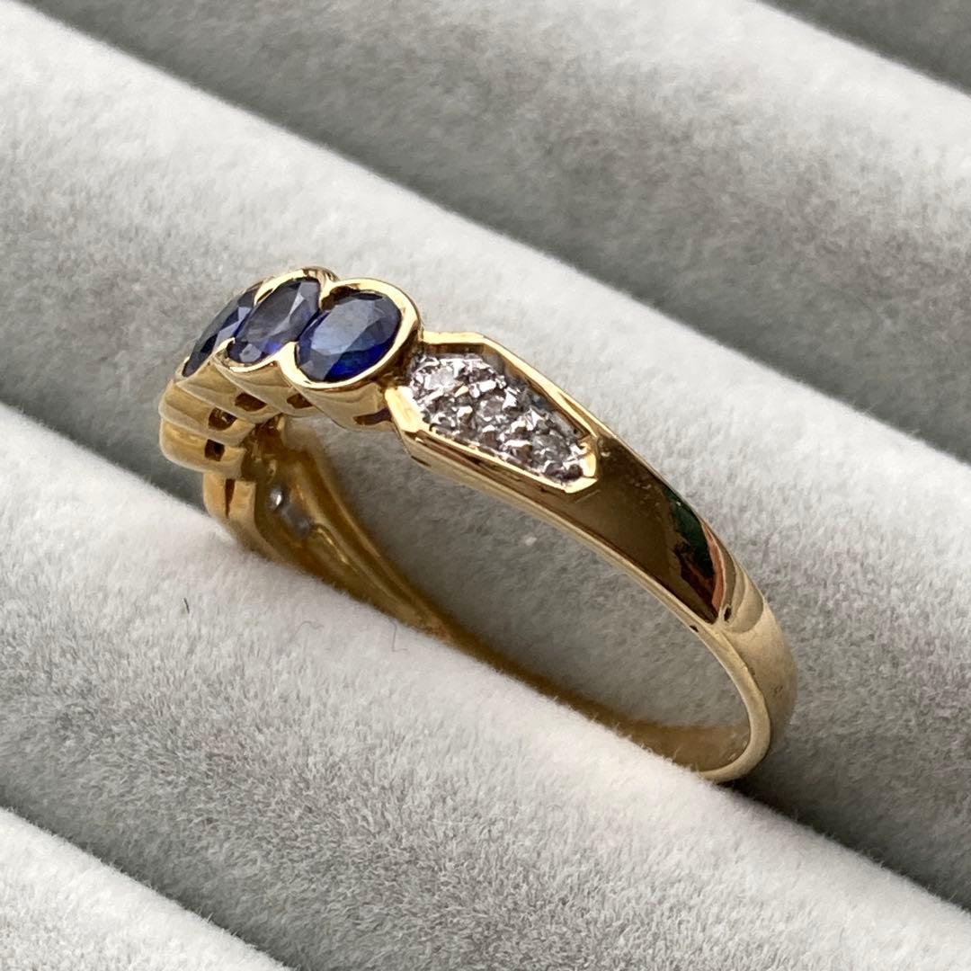 詳細不明リング　K18？ サファイア？ ダイヤモンド？