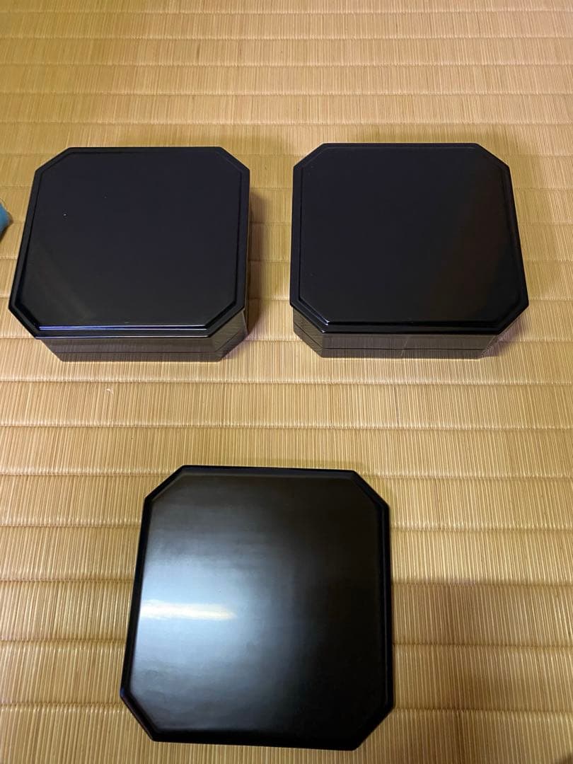 茶道具/縁高重 木製 黒 新塗 5段