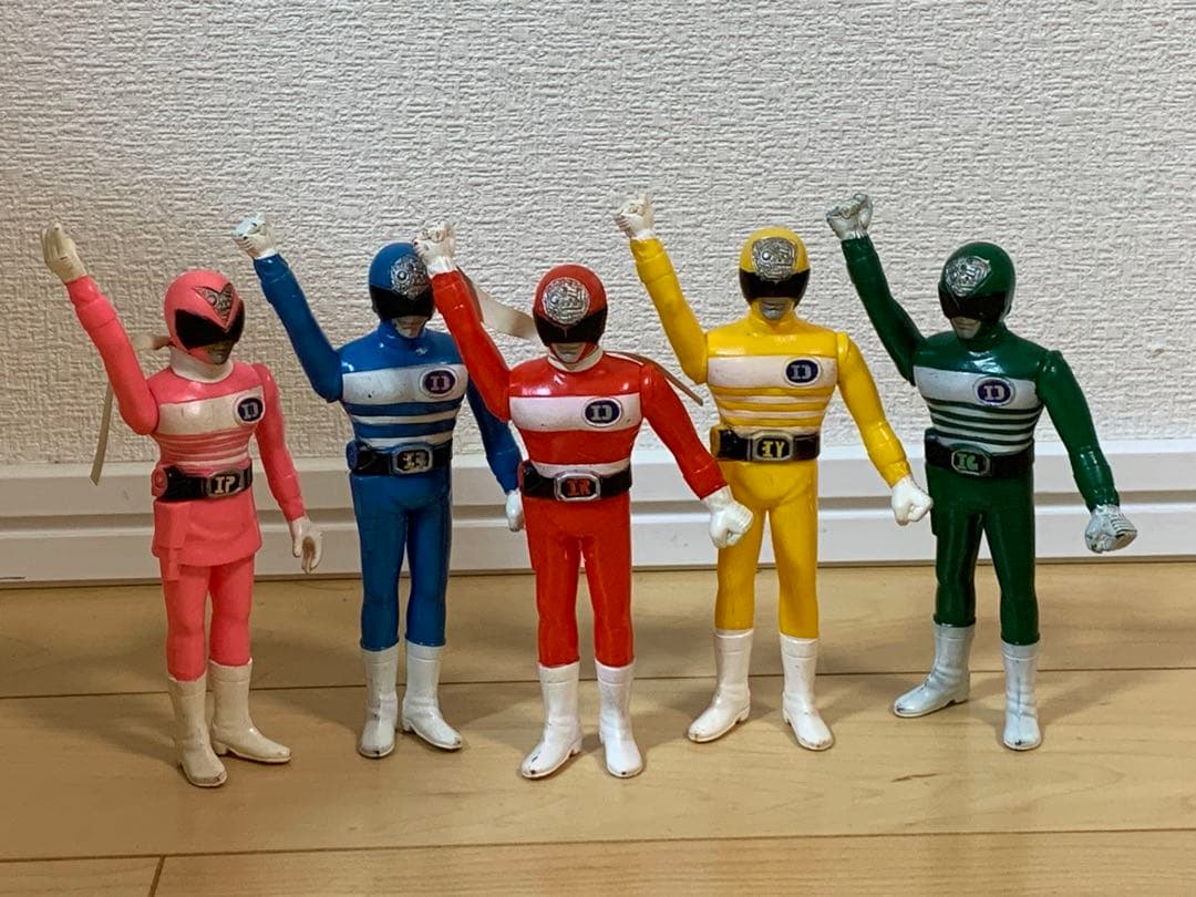 N*i様 デンジマン 戦隊ヒーロー ソフビ フィギュア セット 5体 ポピー