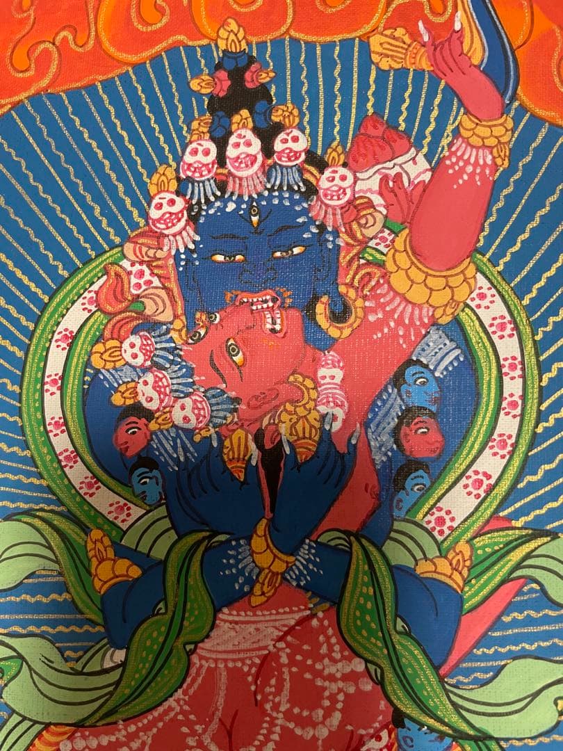 《 チベット密教　1点物 》 手描き　曼荼羅　チャクラサンバラ　歓喜　仏教　密教