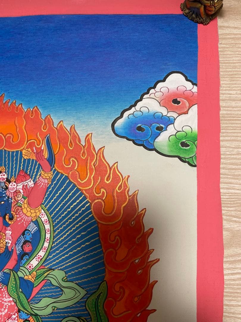 《 チベット密教　1点物 》 手描き　曼荼羅　チャクラサンバラ　歓喜　仏教　密教