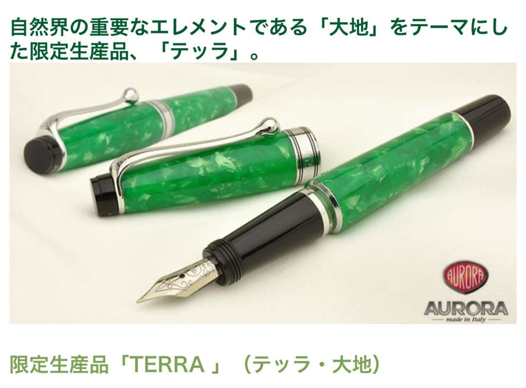 廃盤美品AURORAアウロラ万年筆 限定品 テッラ 限定750本 ペン先EF