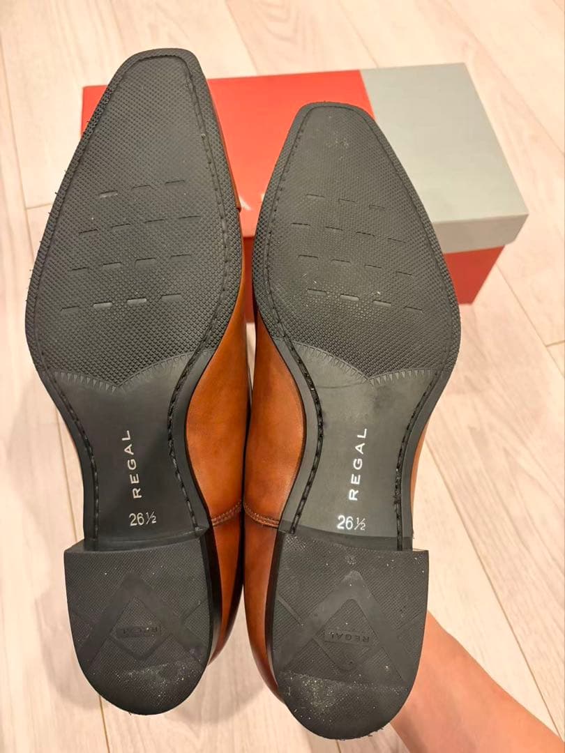 コ*昏様 [箱あり] REGAL ストレートチップ　ブラウン　ビジネス革靴　26