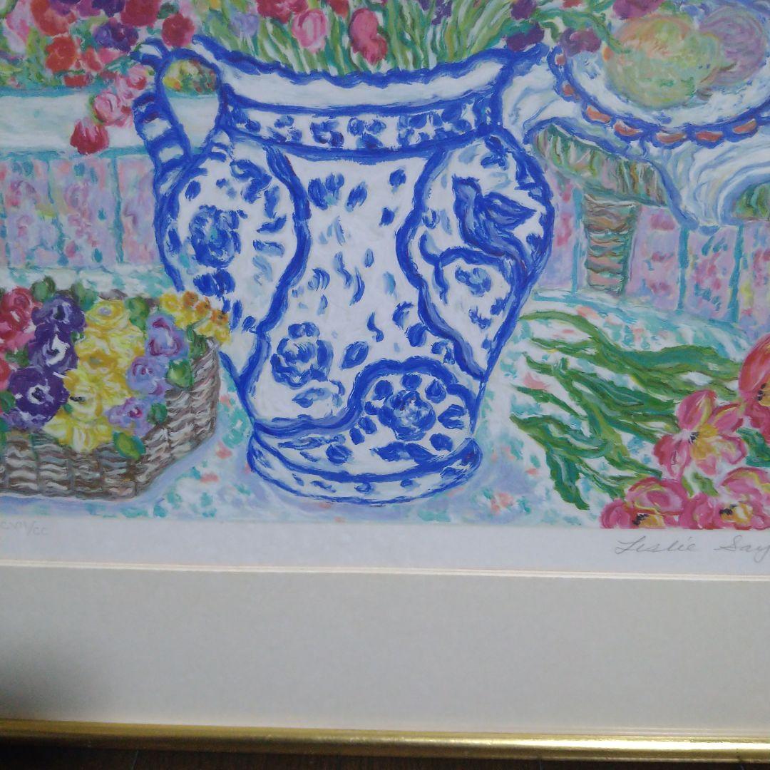 レスリーセイヤー　シルクスクリーン　フラワーファンタジー