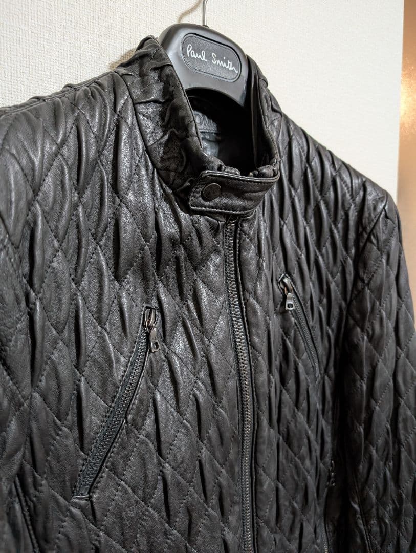 【美品】イタリア製 DROMe ラムレザー ライダースジャケット