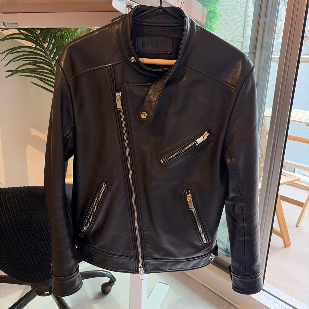 フィクサー FIXER F1 レザーライダース 黒 干場 セミダブル　46