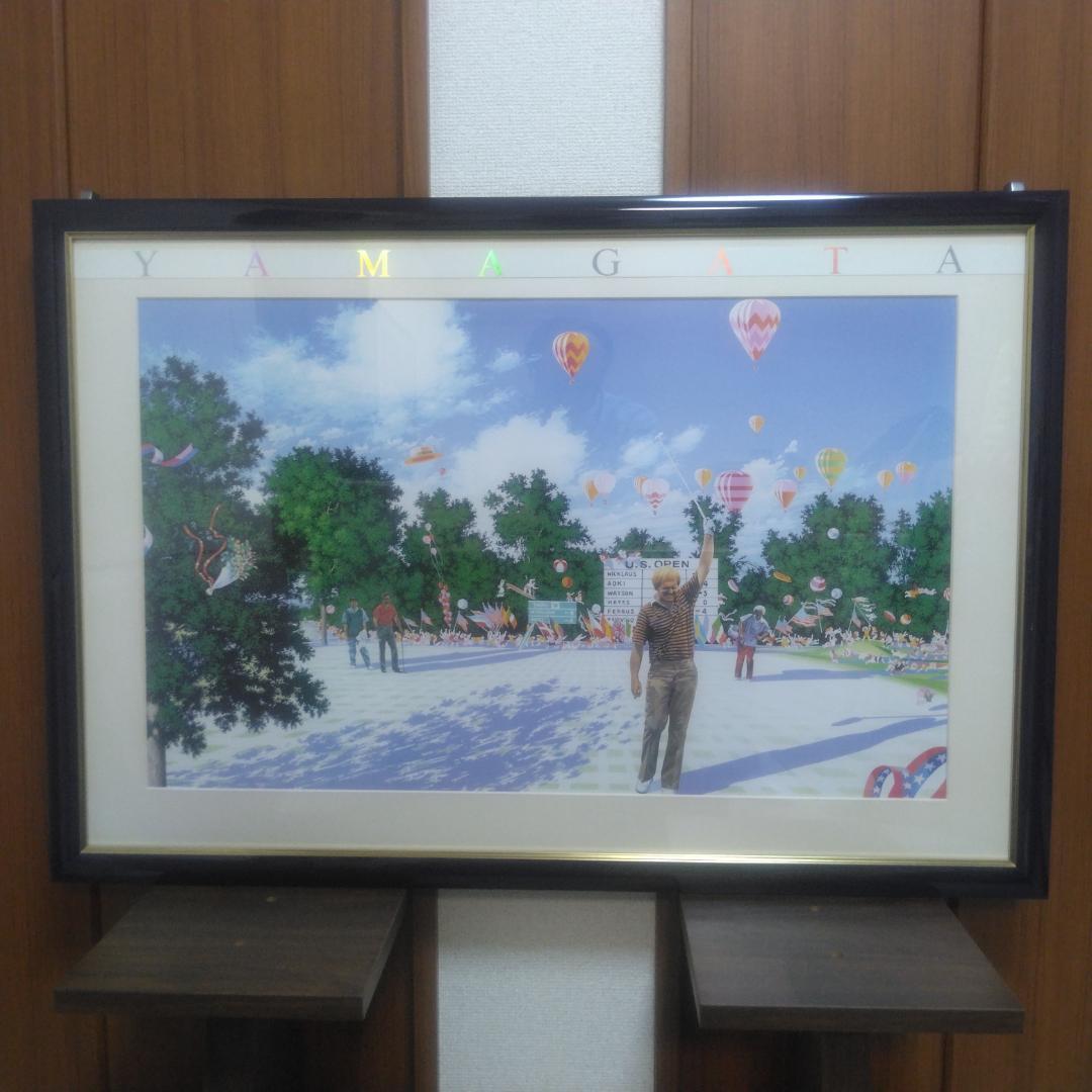 ヒロ・ヤマガタ　USオープンチャンピオンシップ　中古　大判額装アートポスター