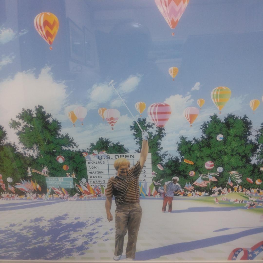 ヒロ・ヤマガタ　USオープンチャンピオンシップ　中古　大判額装アートポスター