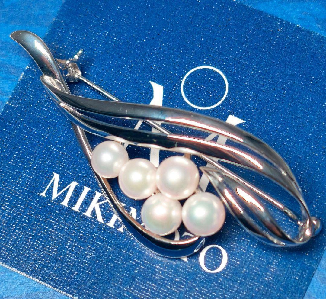 【極美品 最高級!!】ミキモト ブローチ パール フォーマル 5珠 皇室御用達