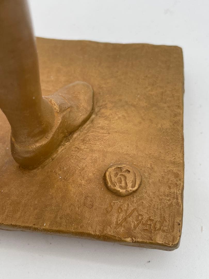 矢野秀徳ブロンズ像 しゃぼん玉861/950箱付き 矢野静子識 オブジェ 置物②