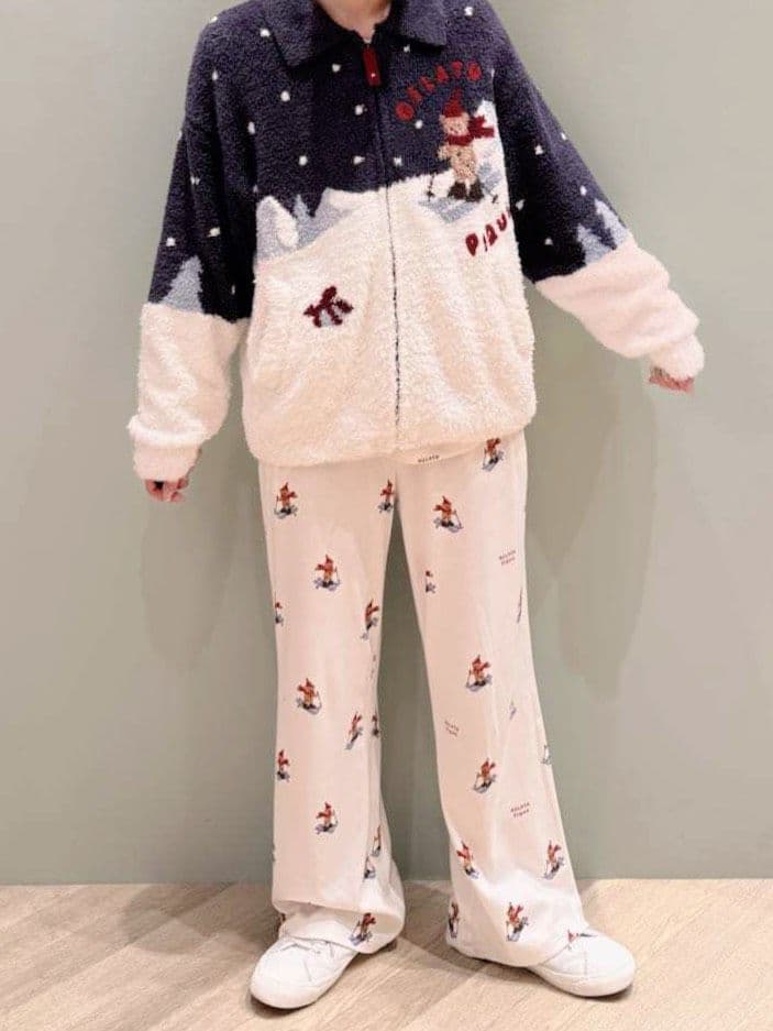 新品✨ジェラートピケ【HOLIDAY】スキーベアジャガードカーディガン NVY