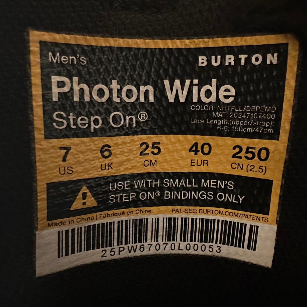 24-25バートンBurton Photon Wide Step On 25cm