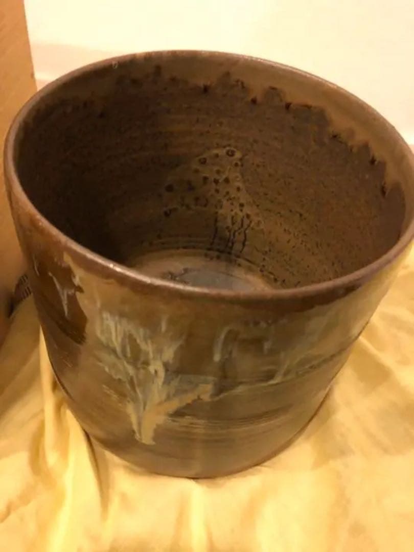 55000円の茶道具！水指 高取焼 一重口 高取喜恵作