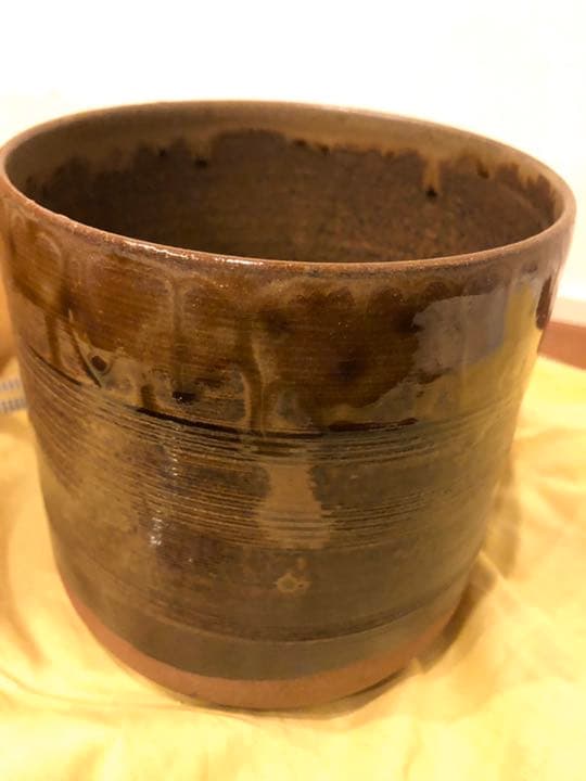 55000円の茶道具！水指 高取焼 一重口 高取喜恵作