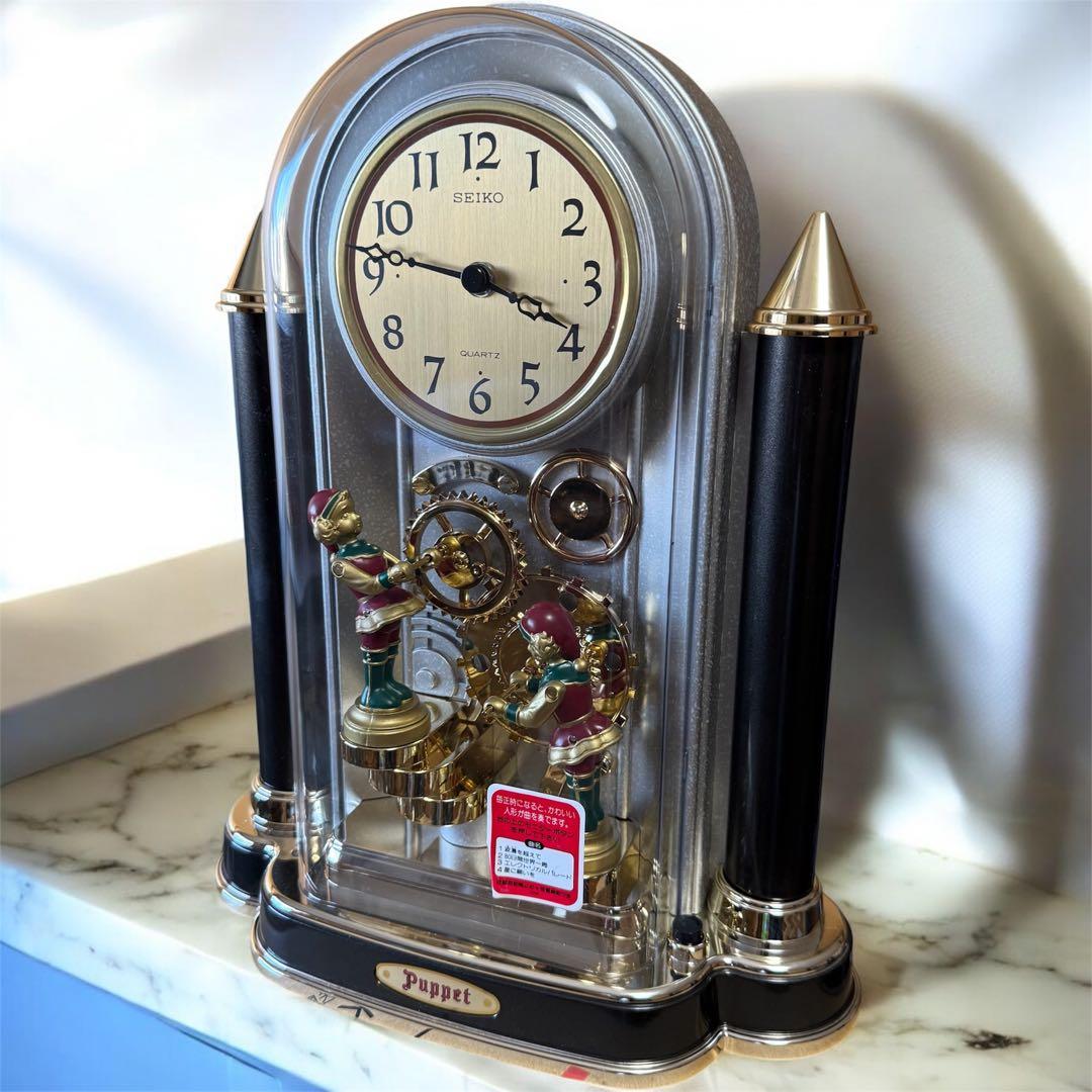 【SEIKO】パペット RY410S からくり時計 置時計 レトロ
