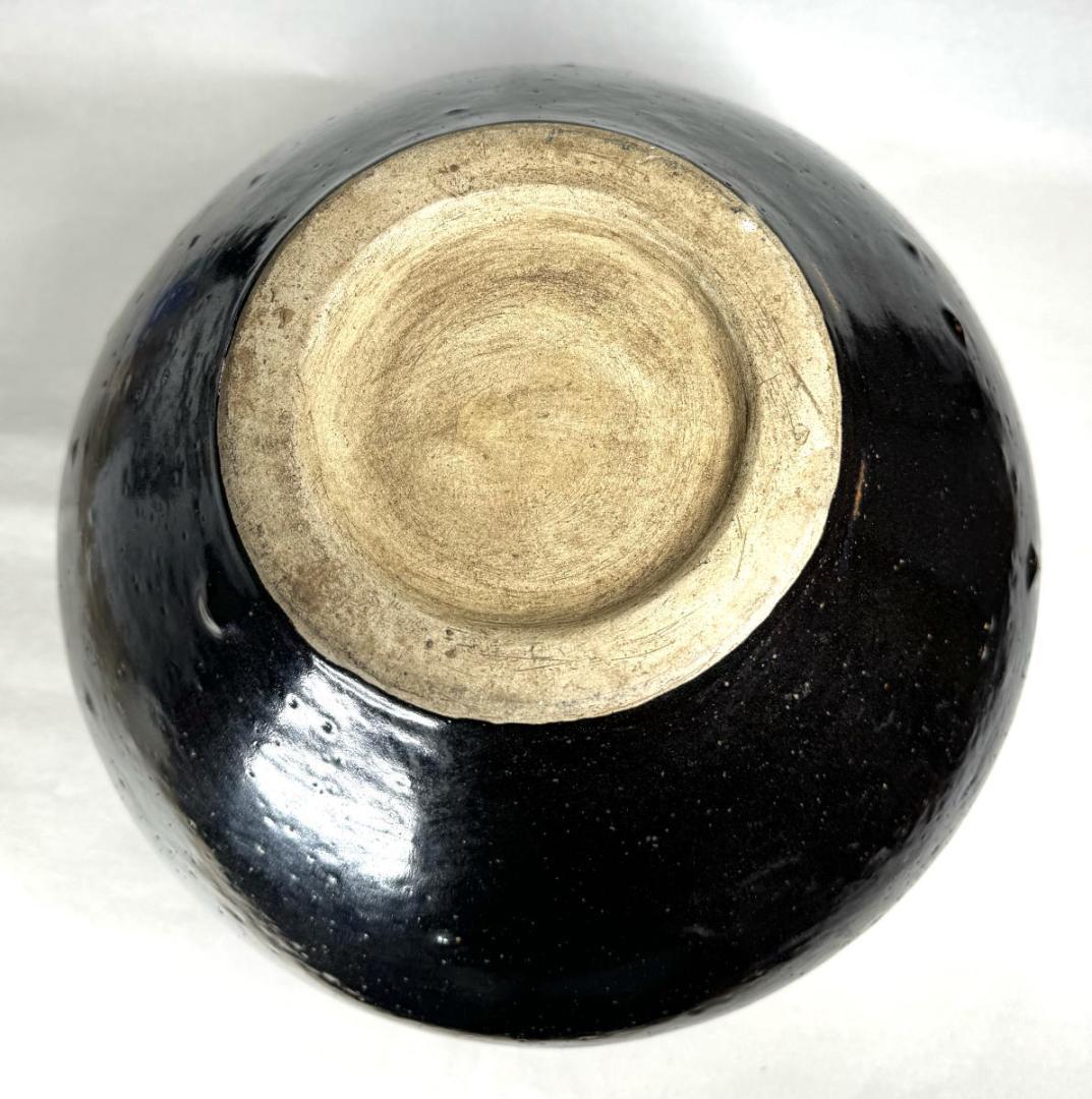 金～元時代・13～14世紀 「河南天目」 黒釉褐彩牡丹文大壷 WWTT131