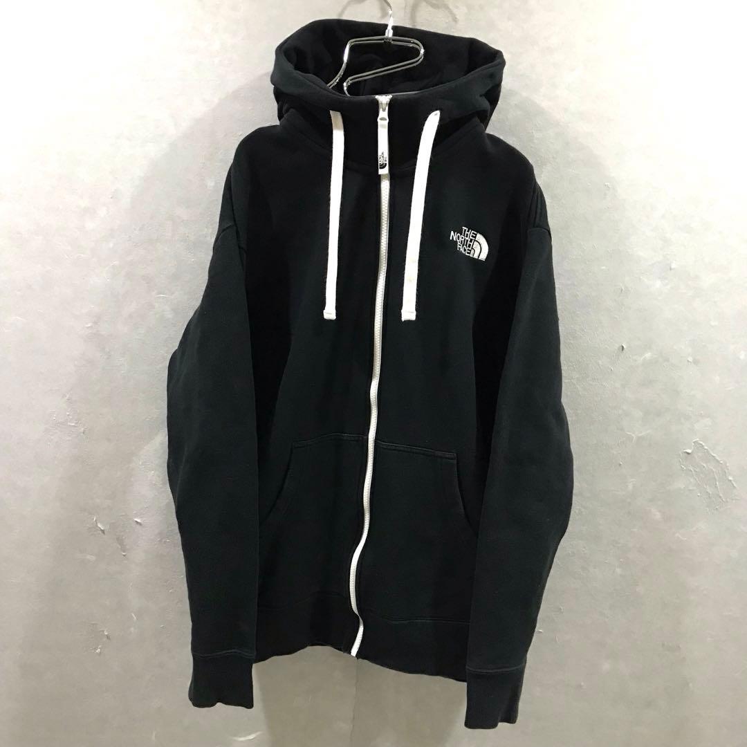 THE NORTH FACE ビッグロゴ スウェット パーカー 黒白 L