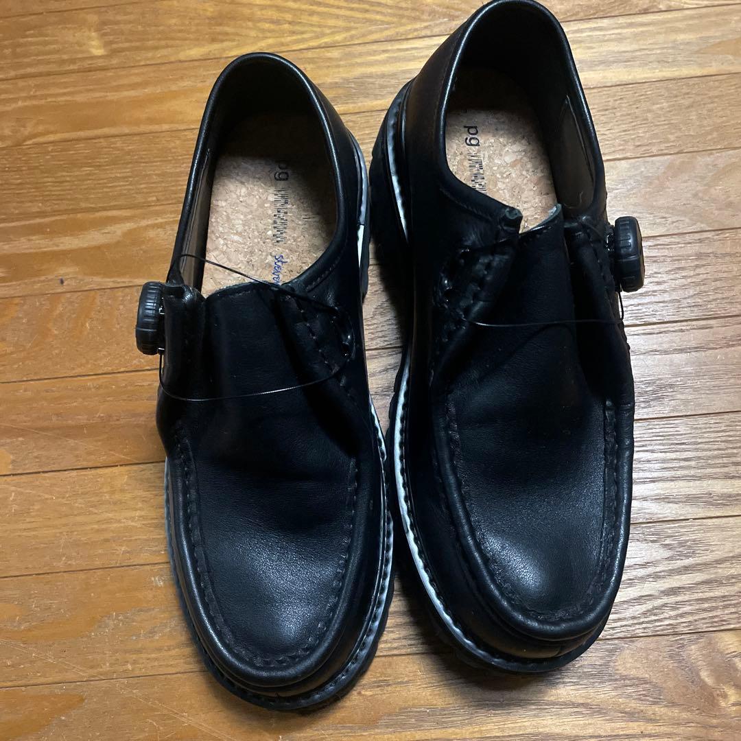 黒 モカシンスタイル シューズ ビブラムソール