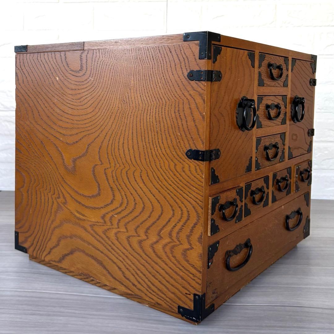 小箪笥 芳次作 和家具 レトロ アンティーク 木製小物入れ収納箱 裁縫箱 薬箪笥