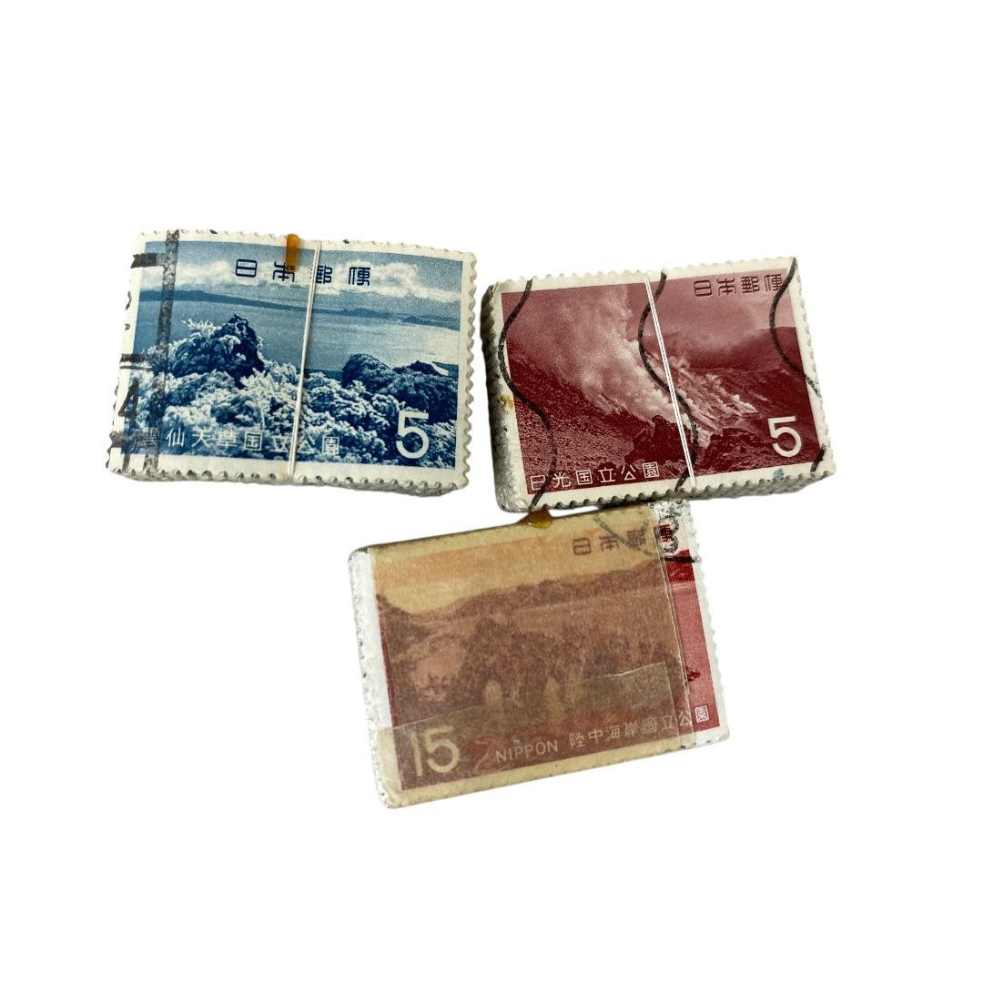 使用済み切手　国立公園記念切手　9種各約100枚づつ　dd067