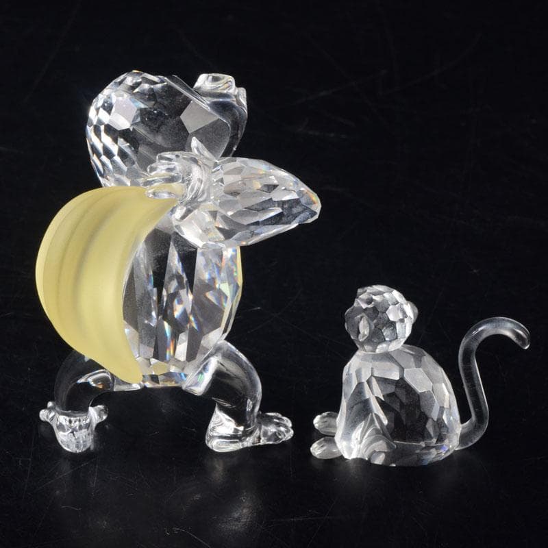 SWAROVSKI　スワロフスキー　クリスタルガラス　猿　箱付　2点　V8375