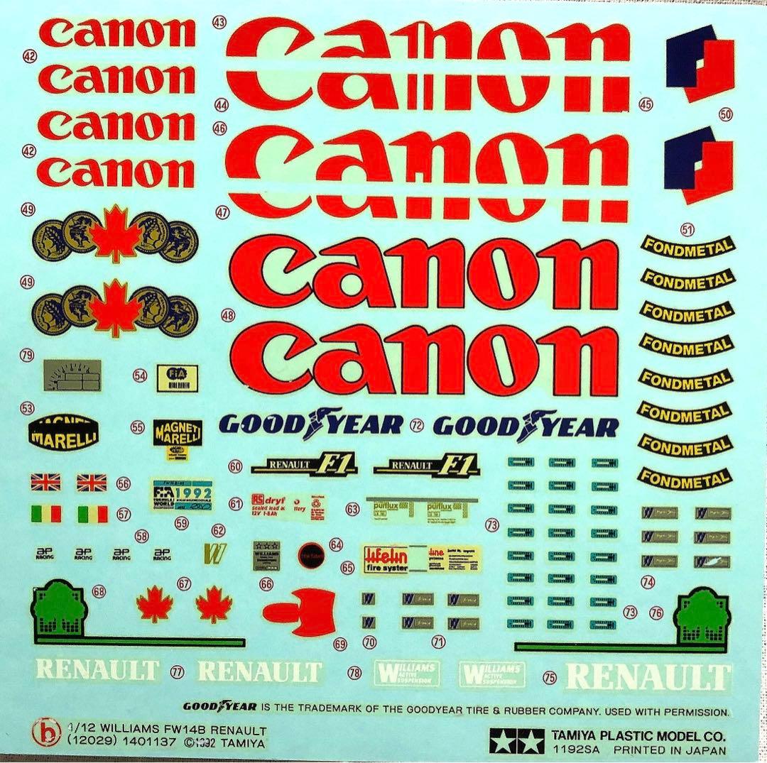 タミヤ1／12ウィリアムズFW14Bルノー