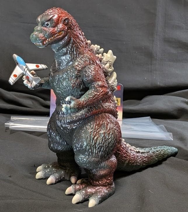 初代ゴジラ1954＋ジェット機（Ｍ１号）ヘッダー・外袋付ソフビフィギュア
