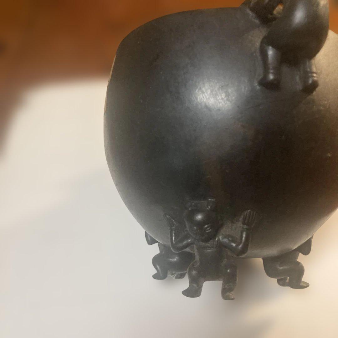 鋳鉄 茶釜 人形の取っ手付き ¥28000