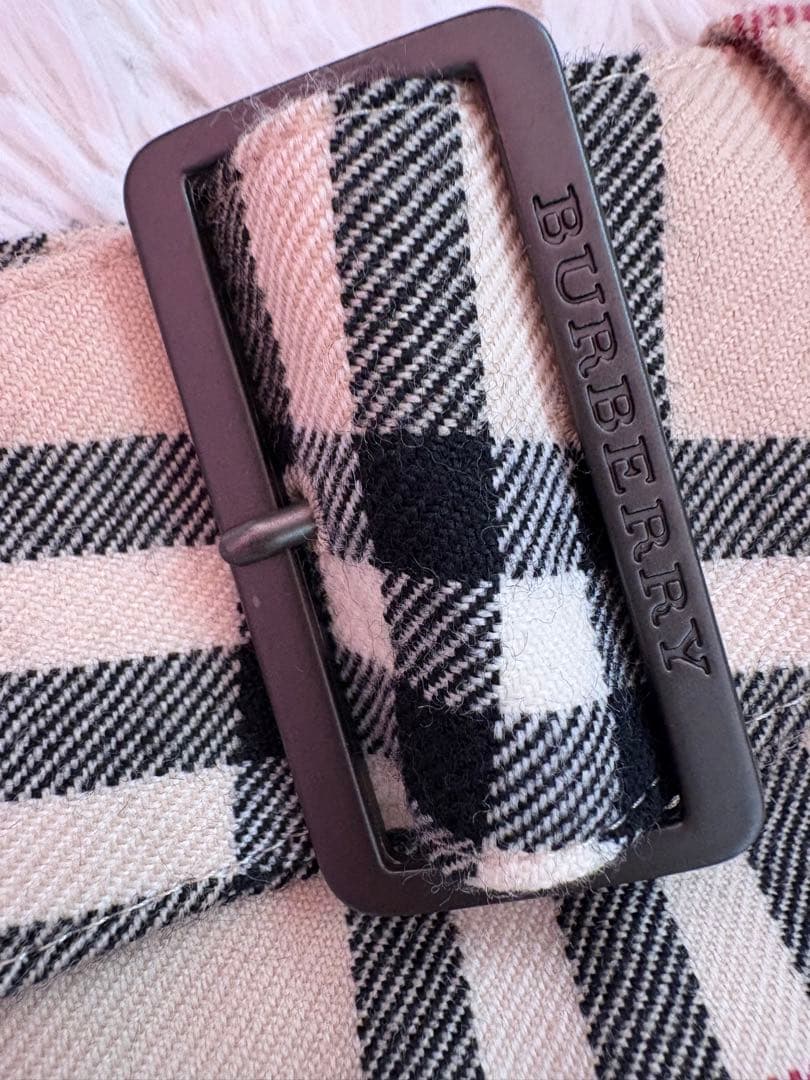 BURBERRY 巻きスカート チェック柄 ベルト付き ウエスト調整可 M相当