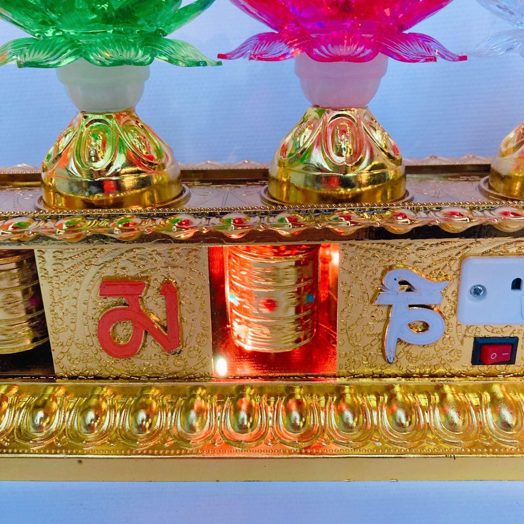 マニ車マシーン蓮　チベット密教　ロングタイプ