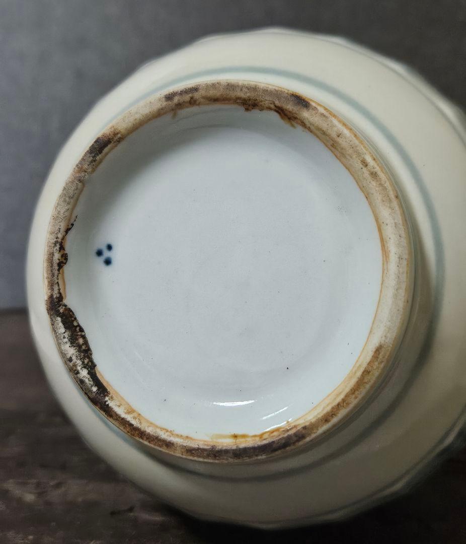 19世紀　欧州アンティーク　オランダ　 デルフト　古伊万里写　山水に花図　乳瓶