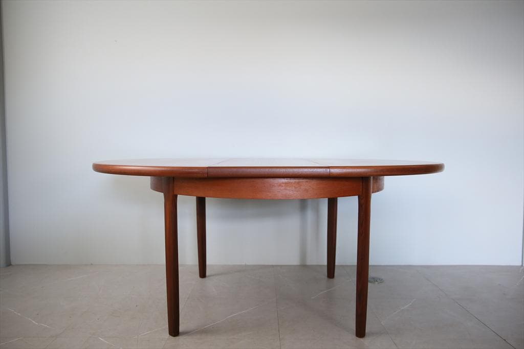 英国アンティーク伸張式ラウンドダイニングテーブル/エクステンション机92-102