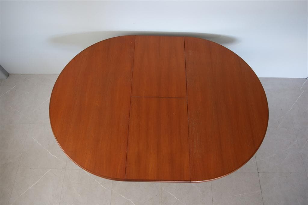 英国アンティーク伸張式ラウンドダイニングテーブル/エクステンション机92-102