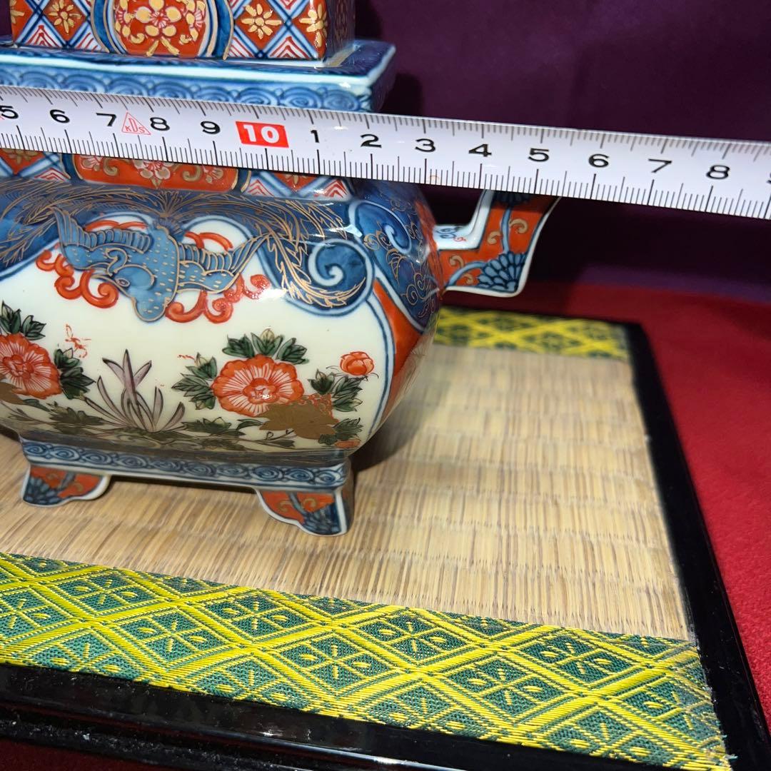 古伊万里花鳥図源右衛門　香炉最上級品　共箱窯出し値400000円