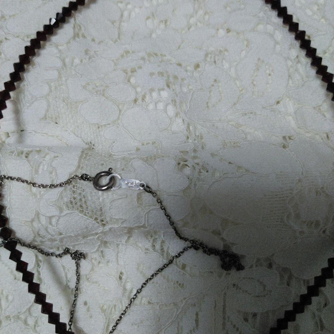 シルバー　925　妖精　フェアリー ペンダント ストーン付　ネックレス　ガーネッ