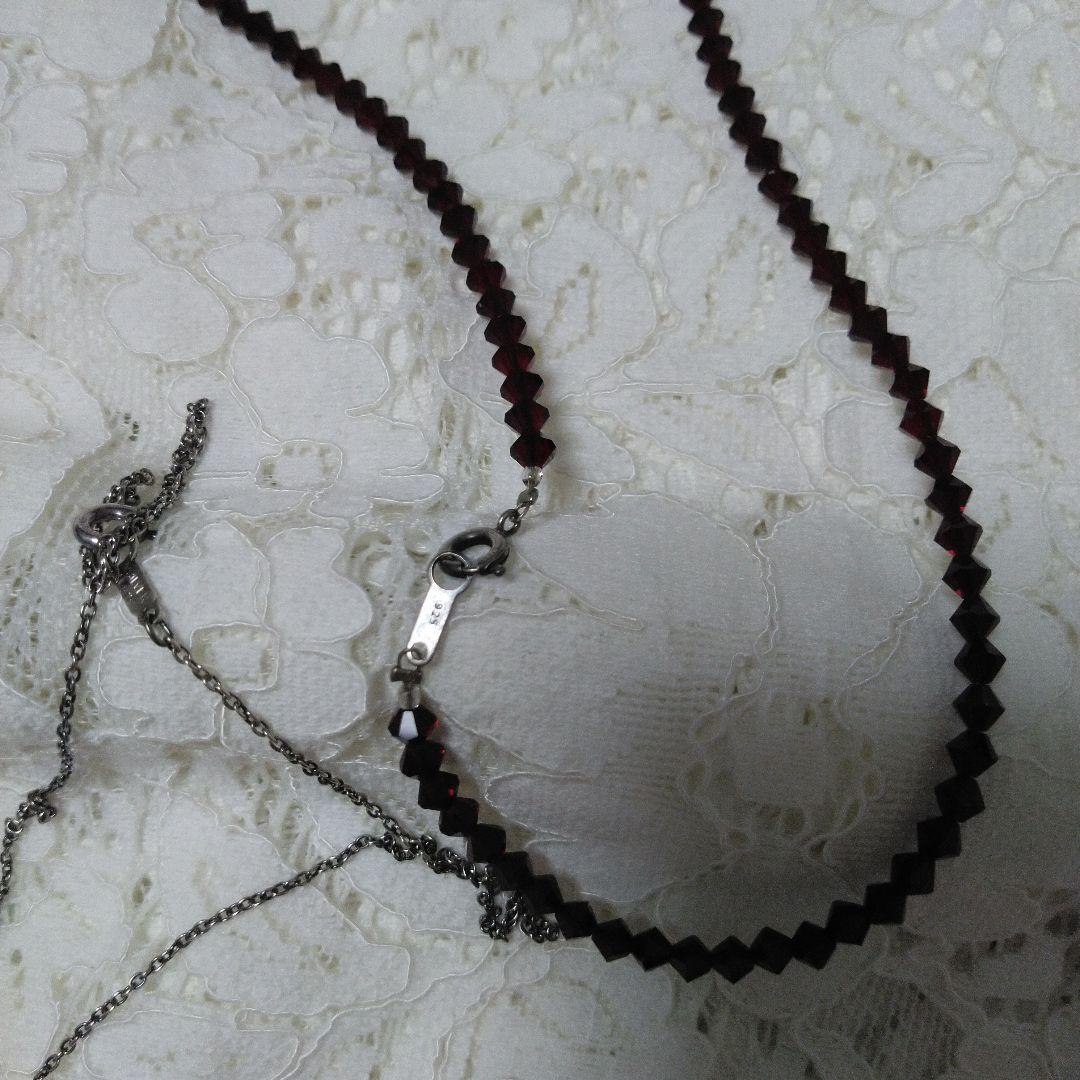 シルバー　925　妖精　フェアリー ペンダント ストーン付　ネックレス　ガーネッ