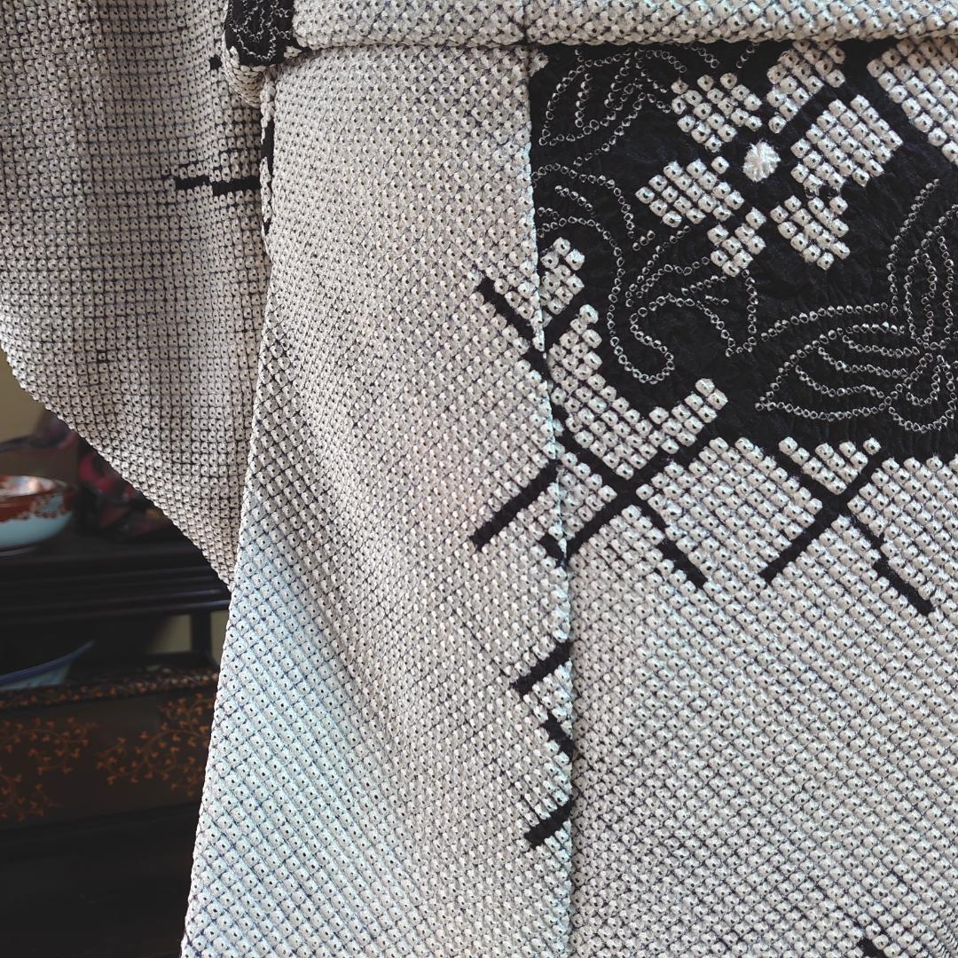 #525 正絹 総絞り小紋 美品【リユース着物】#Letter bee