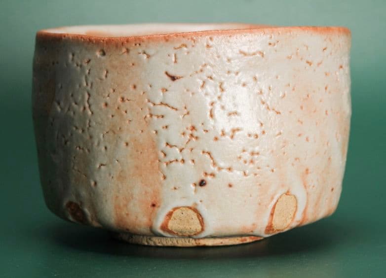 【桃山陶の名工】玉置保夫　志野茶碗　本物保証　県重要無形文化財保持者　卯花墻