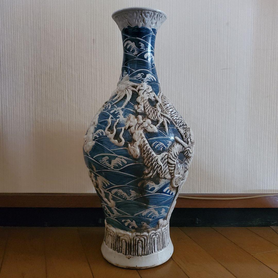 中国古玩　大清乾隆年製　龍紋様　花瓶