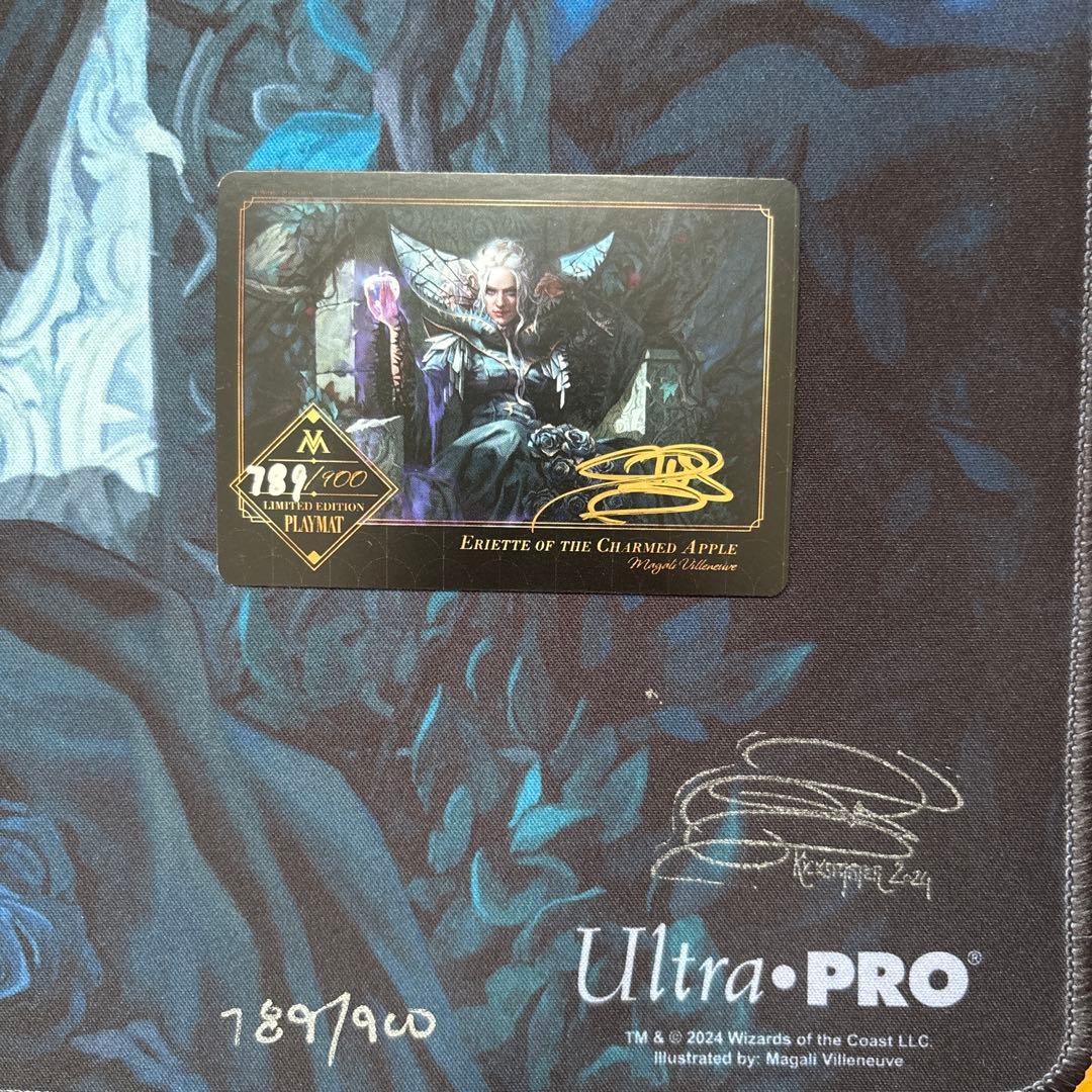 MTG 魔法の林檎のエリエット　プレイマット　シリアル・サイン入り