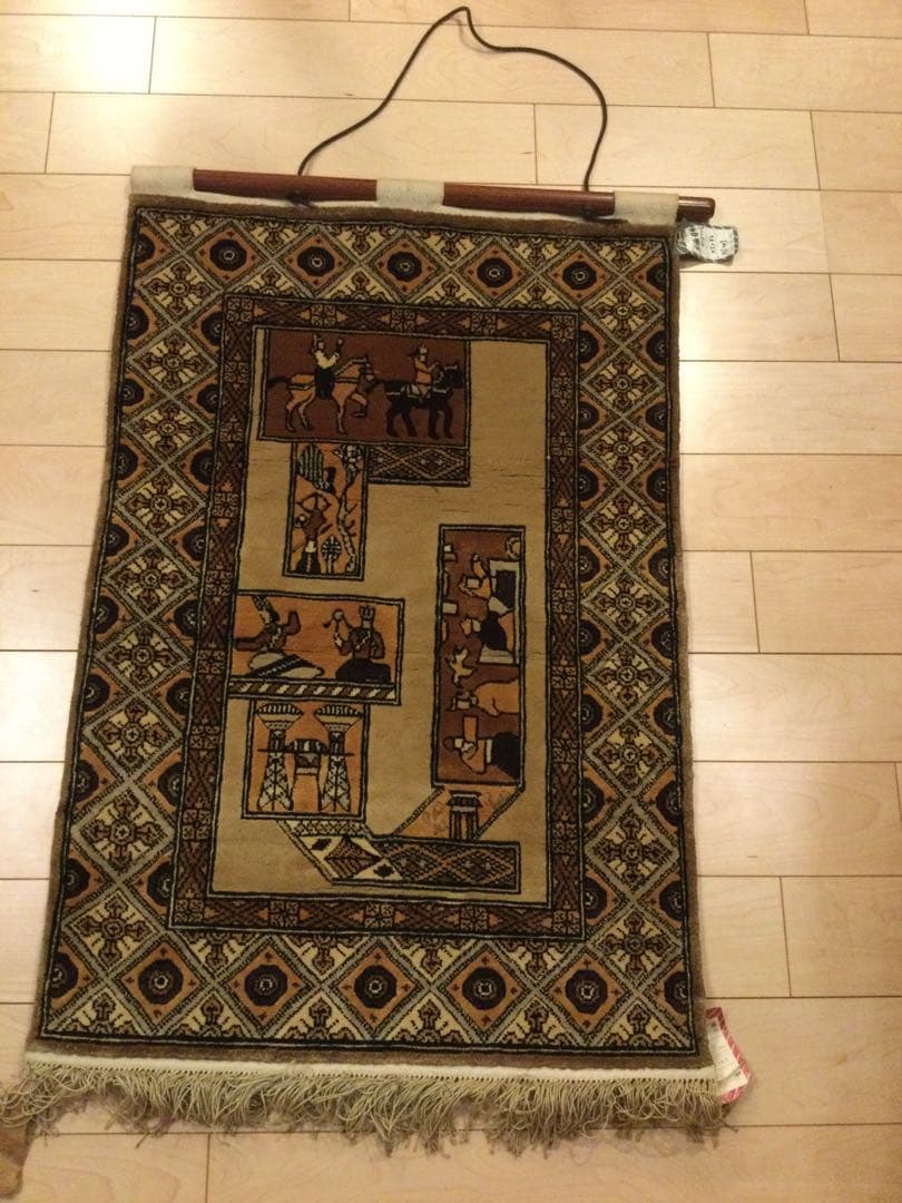 ⭐️中国美術　段通シルク100%壁掛け　150段　山繭　タグ付き