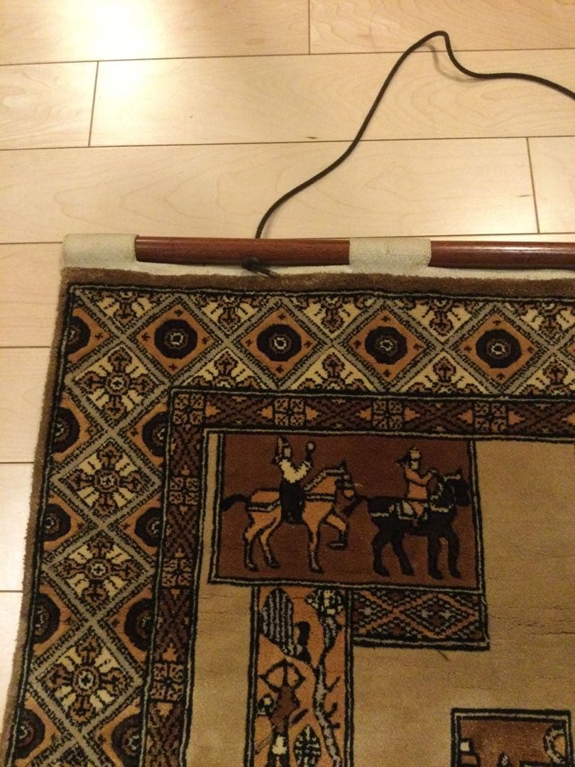 ⭐️中国美術　段通シルク100%壁掛け　150段　山繭　タグ付き