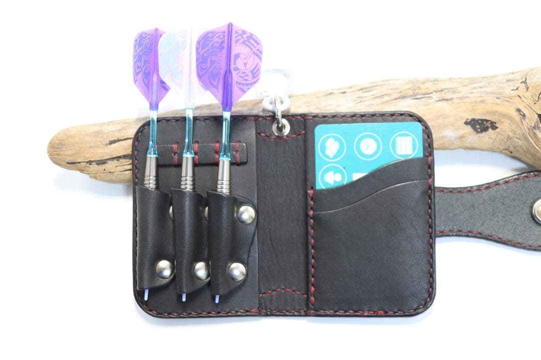 ☆　パイソンダーツケース　革色黒　糸色黒　　☆