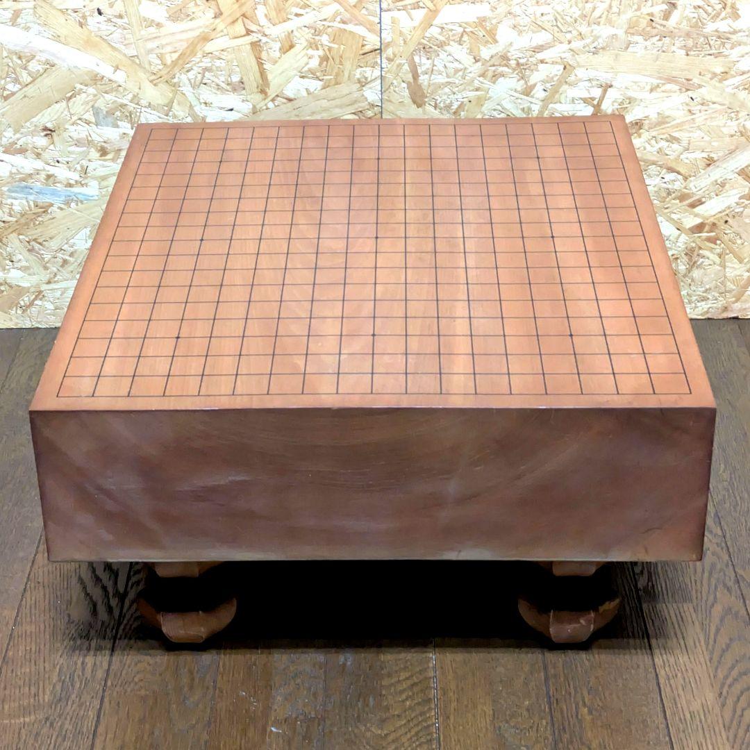 囲碁盤　へそ付　脚付　木目　厚い 碁盤　日向特製本蛤碁石28号セット