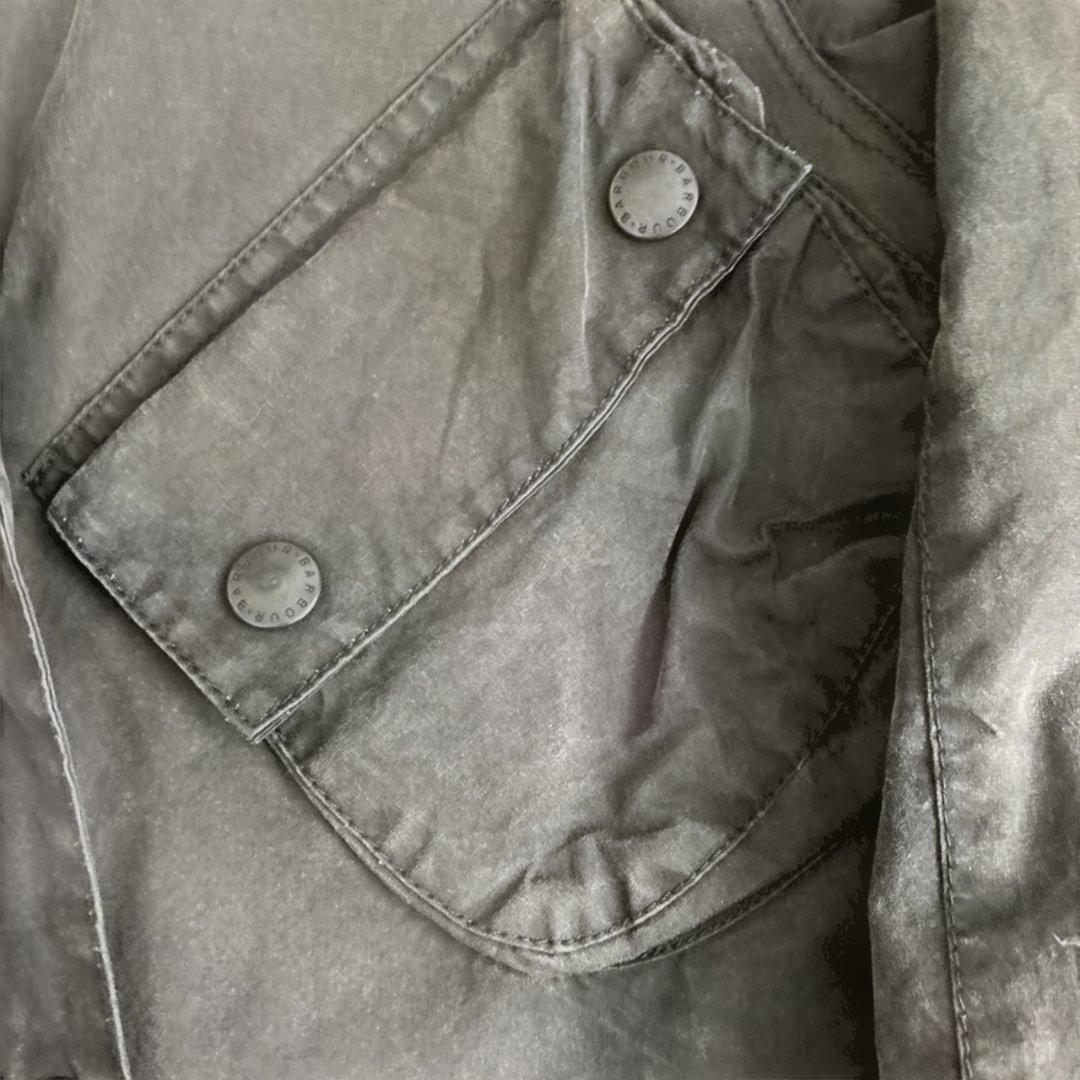 BARBOUR インターナショナル　M レア　ブラック　フード付き　オイルド