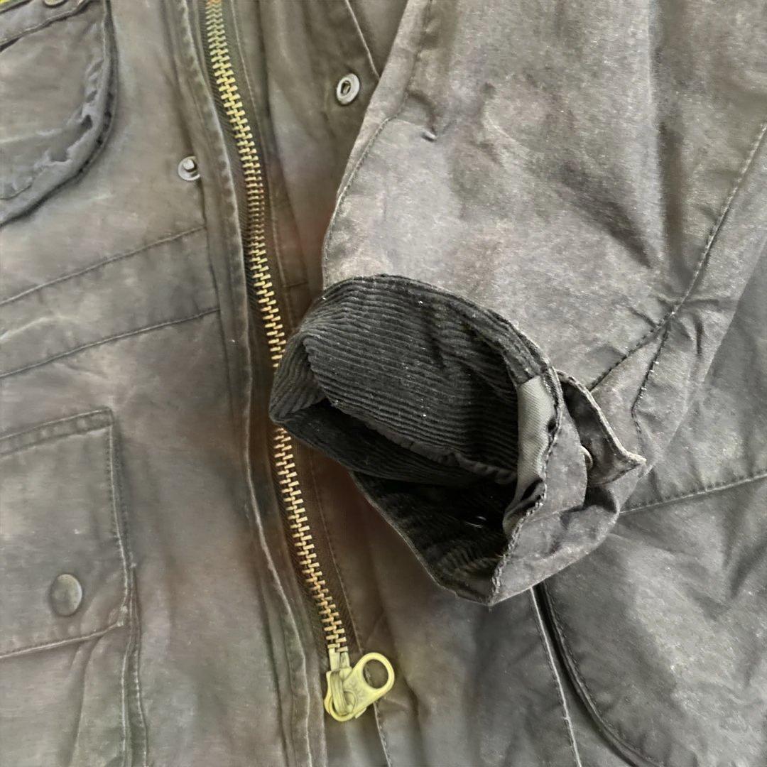BARBOUR インターナショナル　M レア　ブラック　フード付き　オイルド