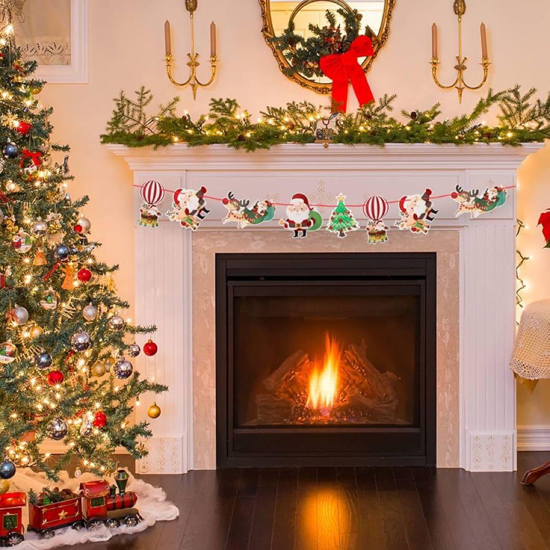 クリスマスバナー 旗 ハンギングバンティング、メリークリスマスバナー